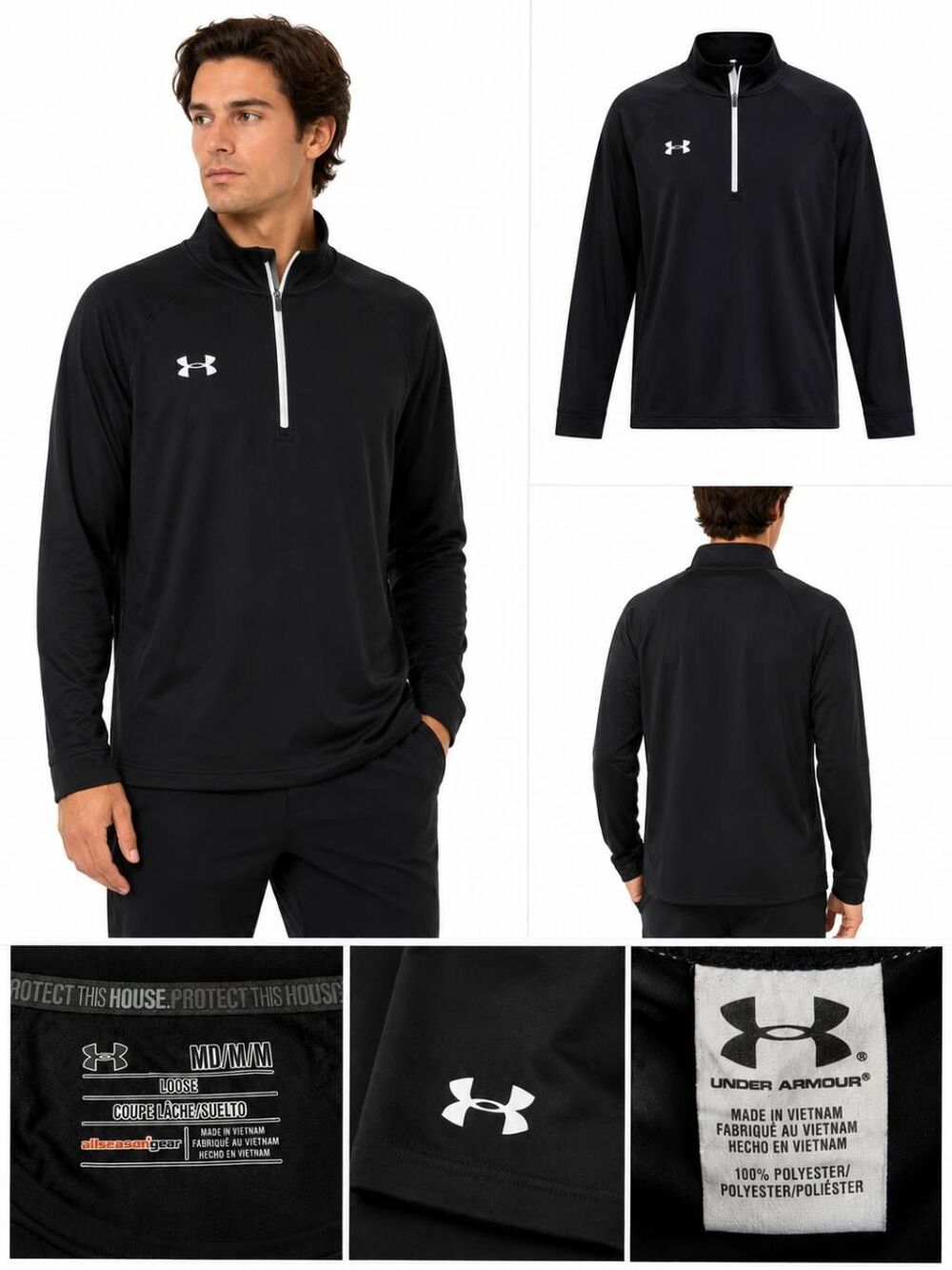 Under Armour M Men's 1/4 Zip Pullover Black AllSeasonGear